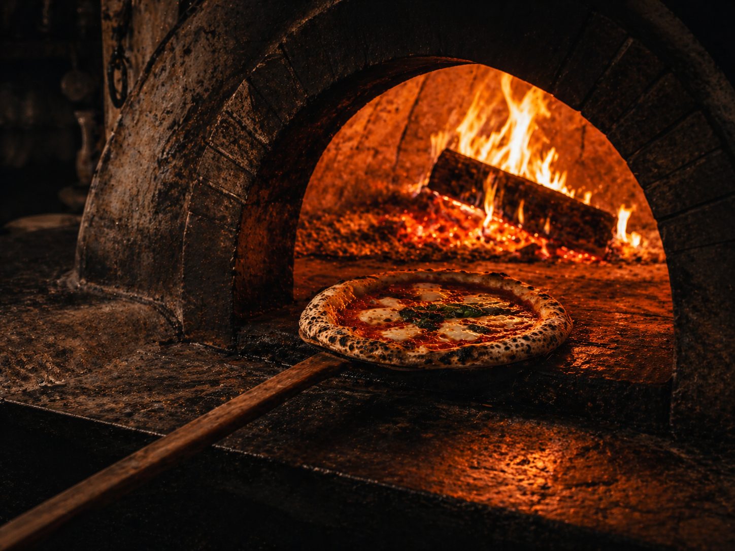 Wood-fired oven at 485°C